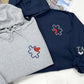 Custom Embroidered Puzzle Heart Matching Hoodies for Couples