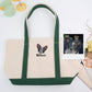 Custom Pet Portrait Tote Bags - Dog Photo Embroidered Canvas Bag - Personalized Dog Mom Gift