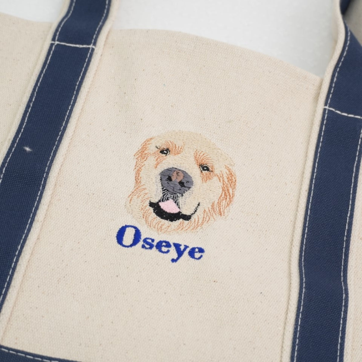 Custom Pet Portrait Tote Bags - Dog Photo Embroidered Canvas Bag - Personalized Dog Mom Gift