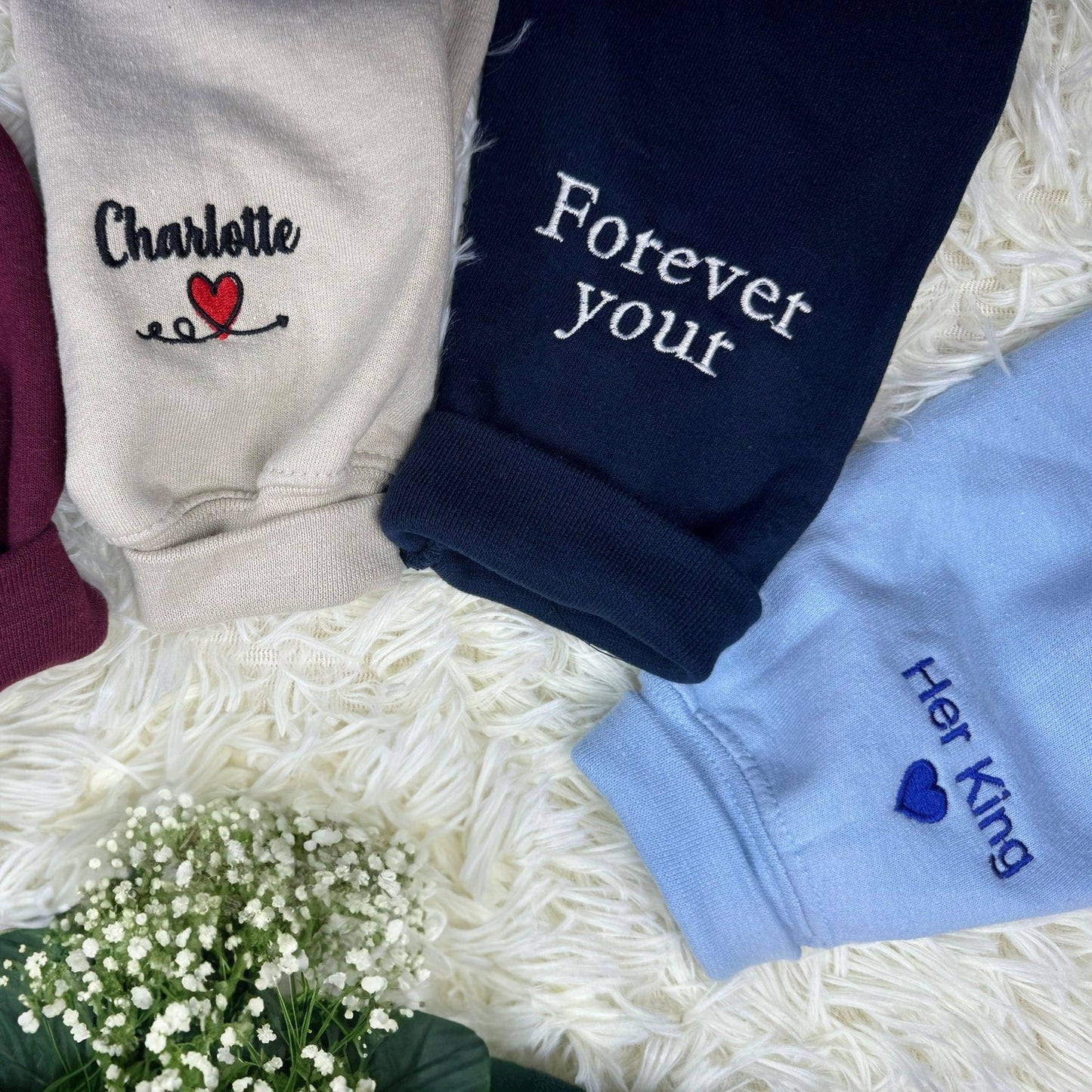 Custom Wedding Photo Embroidered Hoodie – Personalized Line Art Couple Sweatshirt – Anniversary Gift for Husband, Wife, or Newlyweds