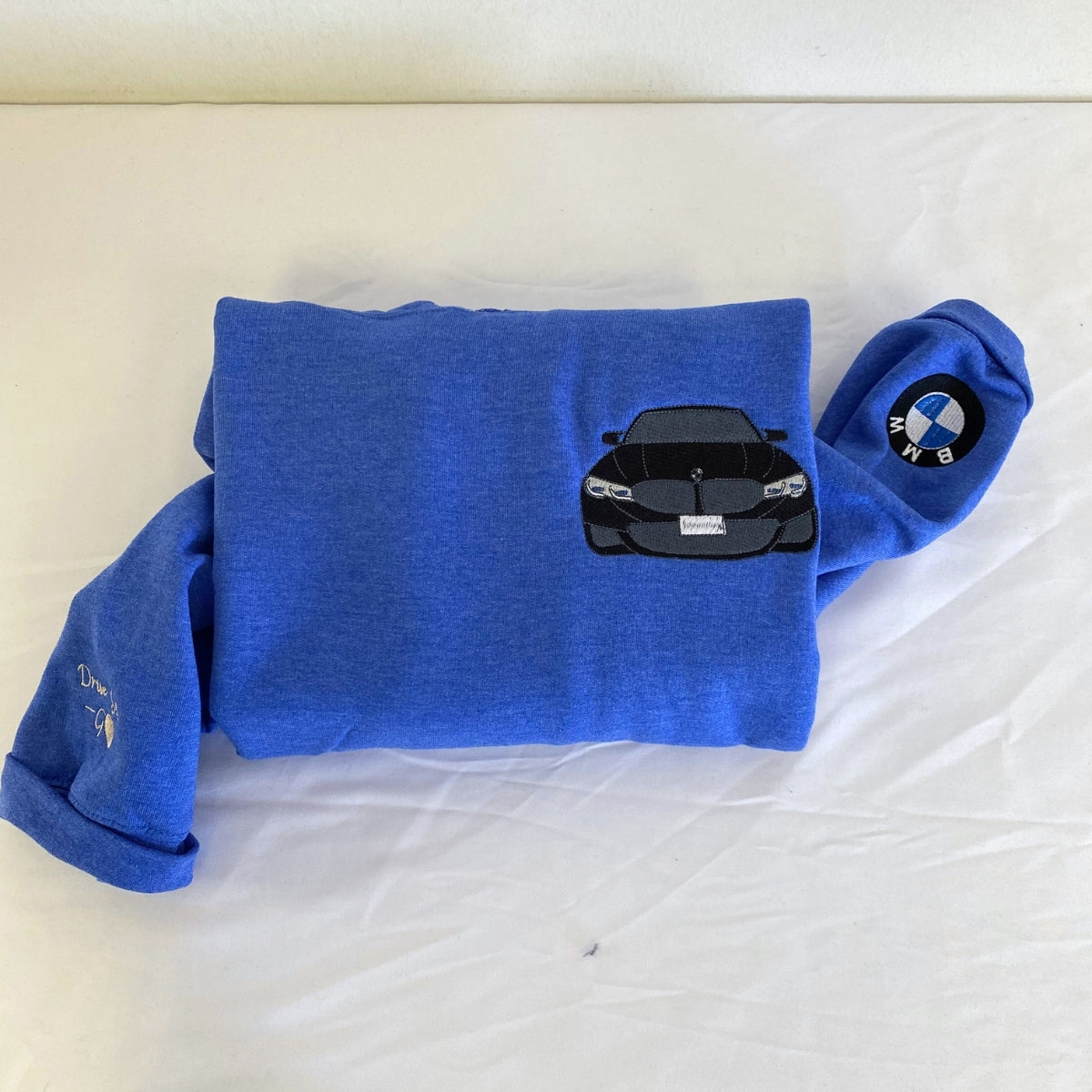 Custom Car Portrait Hoodies - Personalized Vehicle Embroidered Sweatshirts - Car Enthusiast Gift