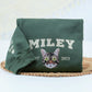 Custom Cat Portrait Varsity Hoodies - Pet Name Embroidered Sweatshirts - Personalized Cat Lover Gift
