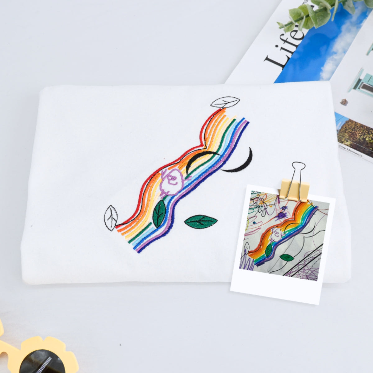 Custom Child Artwork Embroidered Sweatshirts - Kids Handwriting to Embroidery Hoodies - Perfect Family Keepsake Gift