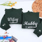 Custom Couple Matching Hubby and Wifey Embroidered Hoodie