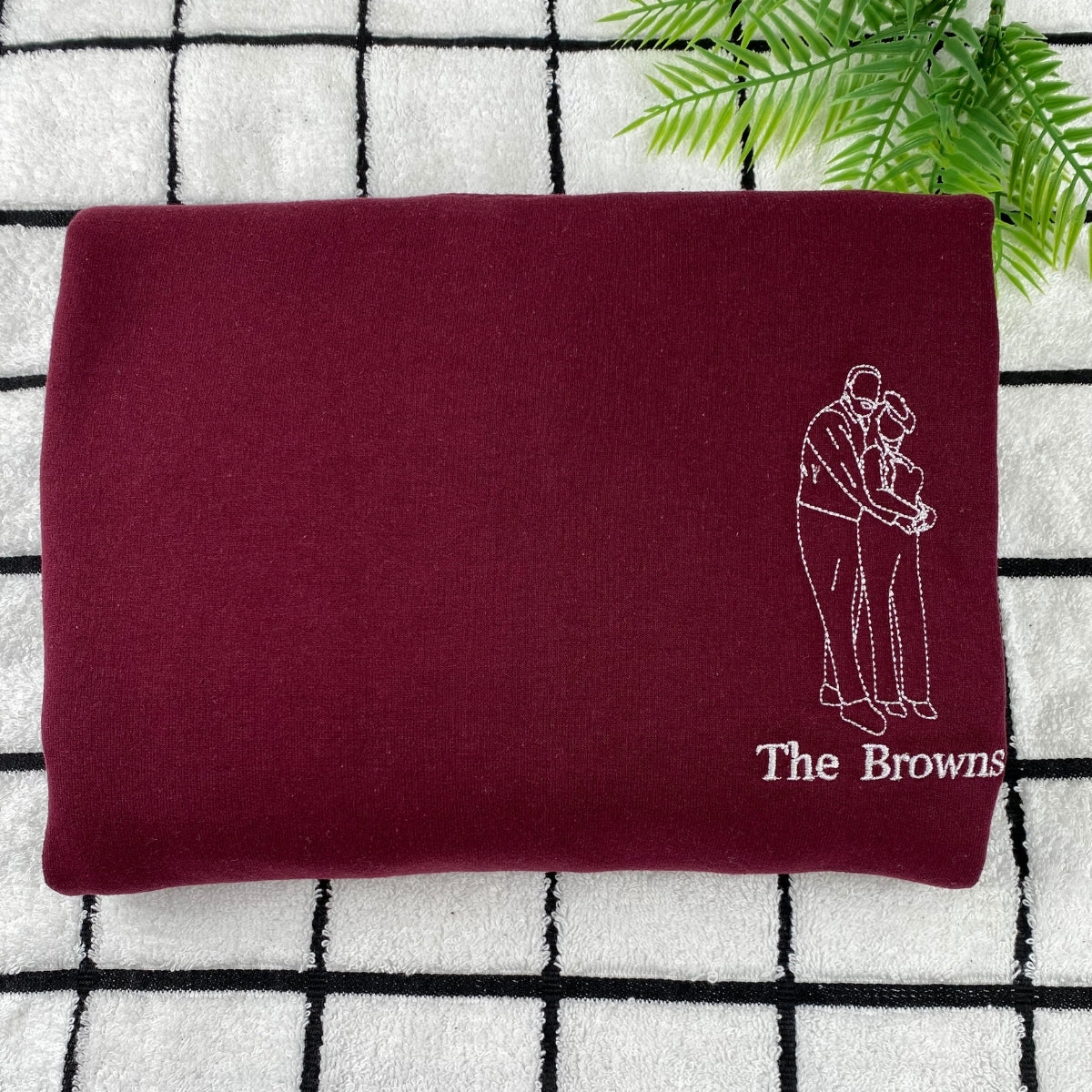 Custom Couple Portrait Hoodies - Photo to Line Art Embroidery - Personalized Matching Relationship Gift