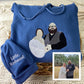 Custom Couples Portrait Hoodies - Color Photo Embroidered Sweatshirts - Personalized Matching Couple Gift