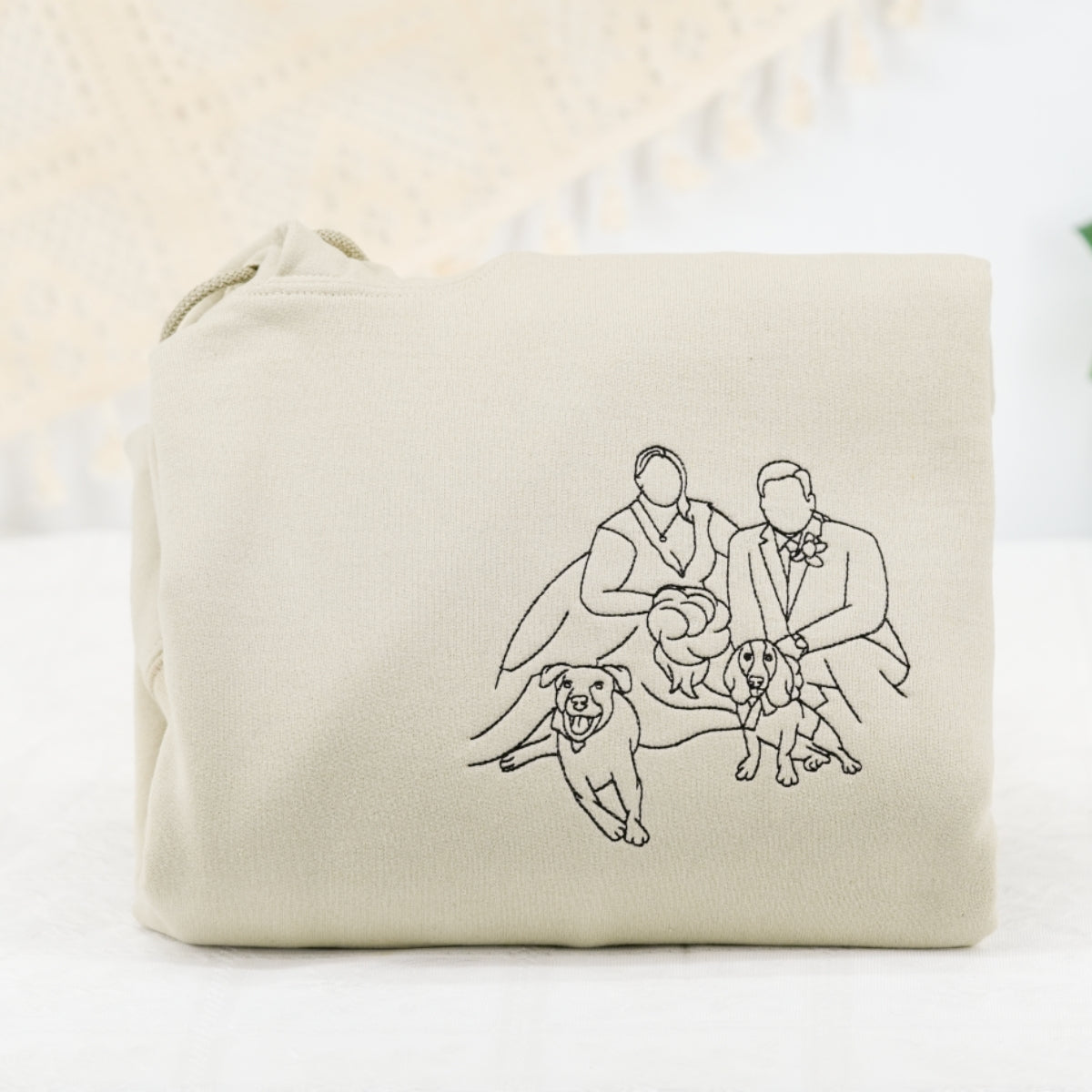 Custom Dad EST Hoodies - Father Child Line Art Embroidered Sweatshirts - Personalized Father's Day Gift