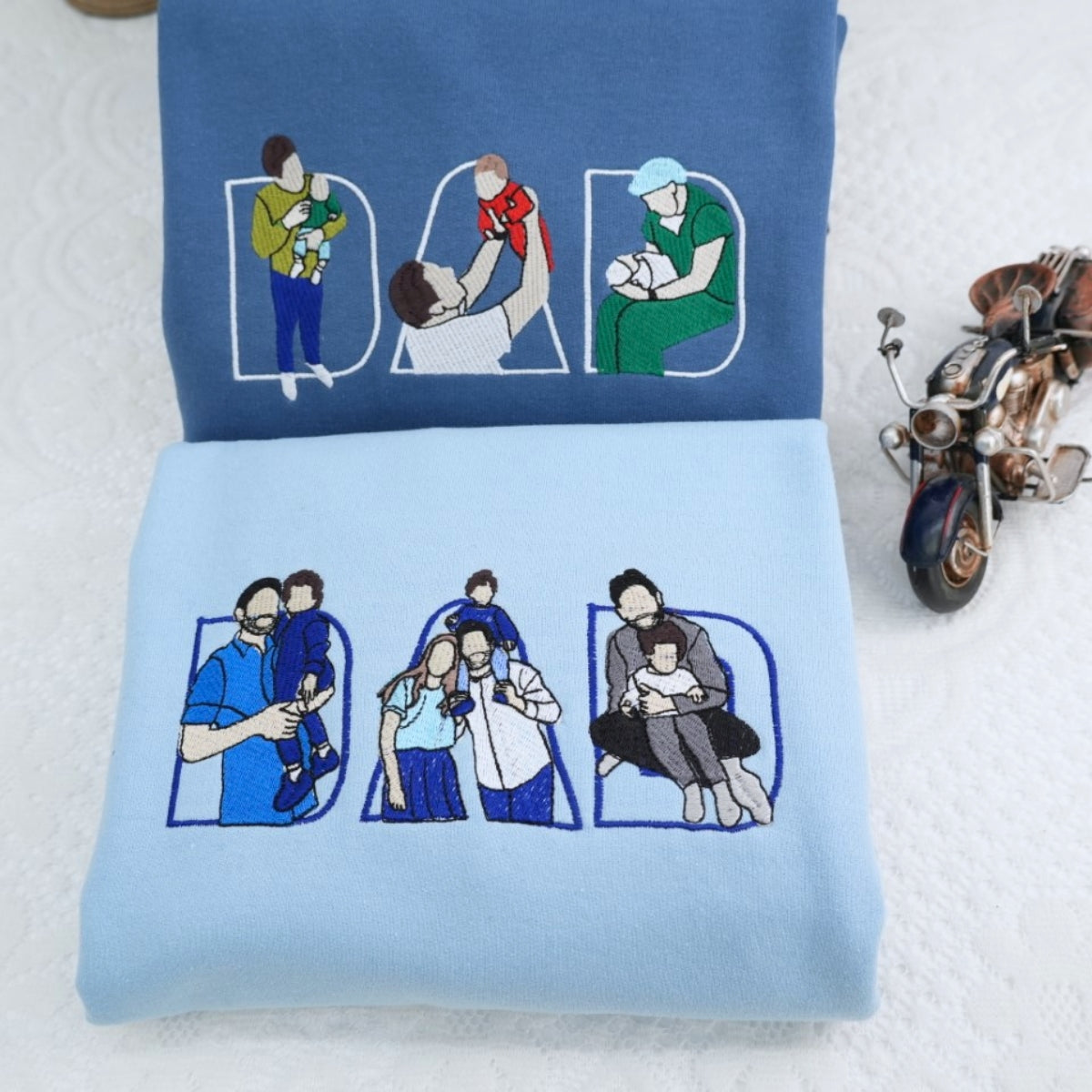 Custom Dad Hoodies - Family Bonding Embroidered Sweatshirts with Initials - Perfect Personalized Father Gift