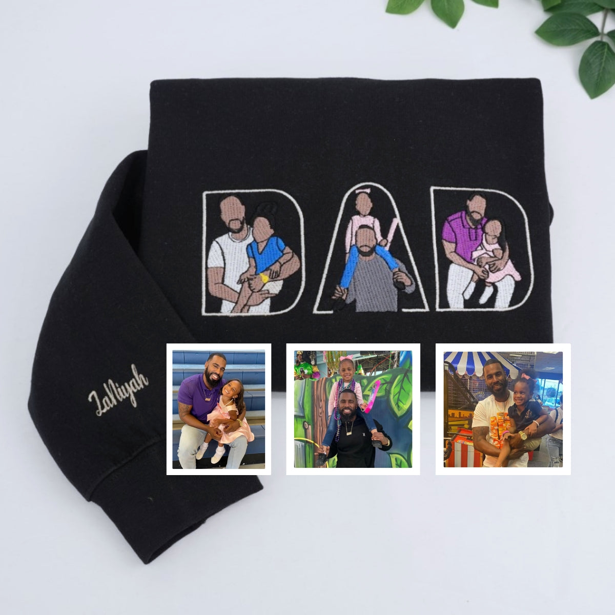 Custom Dad Hoodies - Father Child Bonding Embroidered Sweatshirts - Perfect Personalized Father Gift