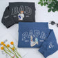 Custom Daddy Hoodies - Father Child Embroidered Sweatshirts - Perfect Daddy Gift
