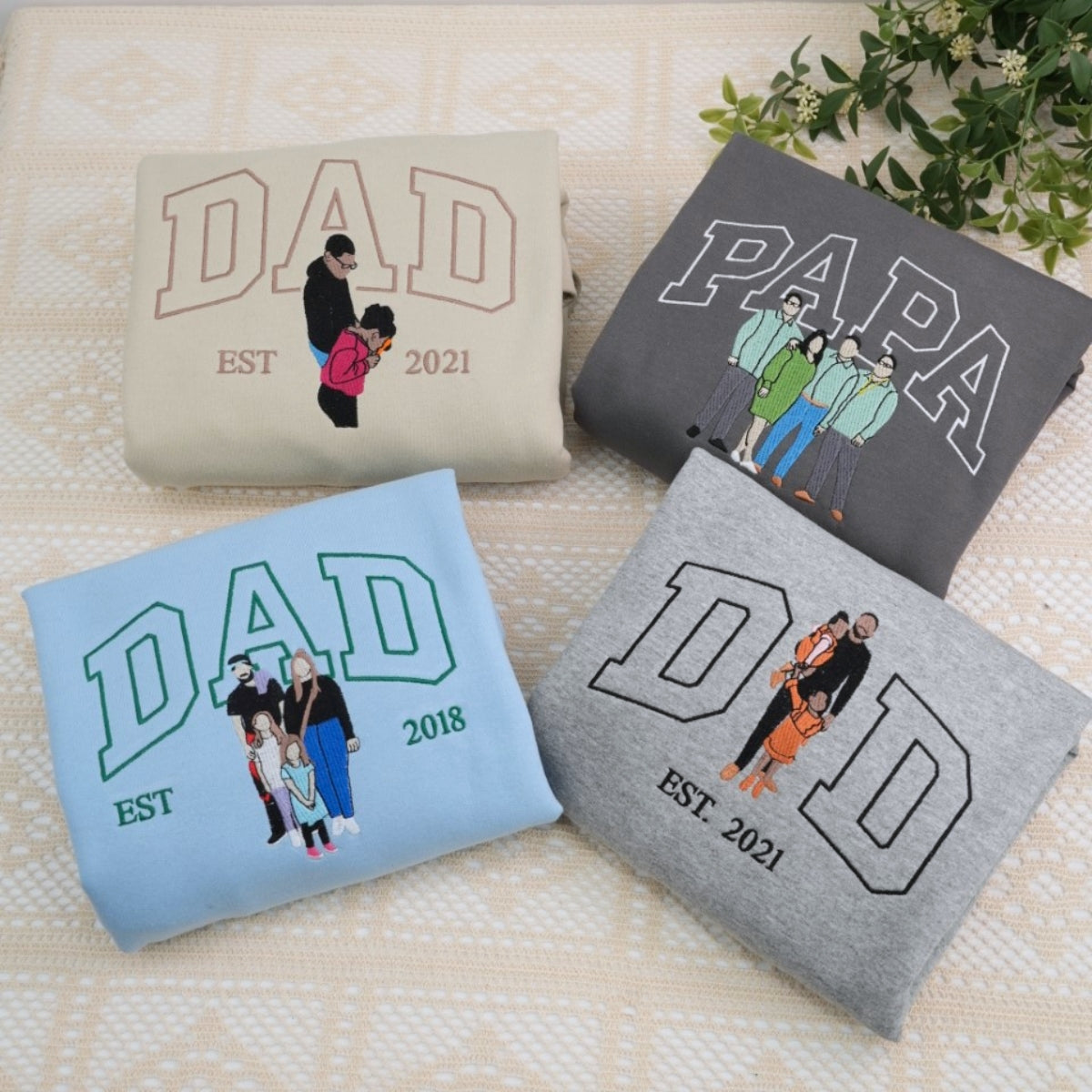 Custom Daddy Hoodies - Multi Child Family Embroidered Sweatshirts - Perfect Father Gift with Kids Names