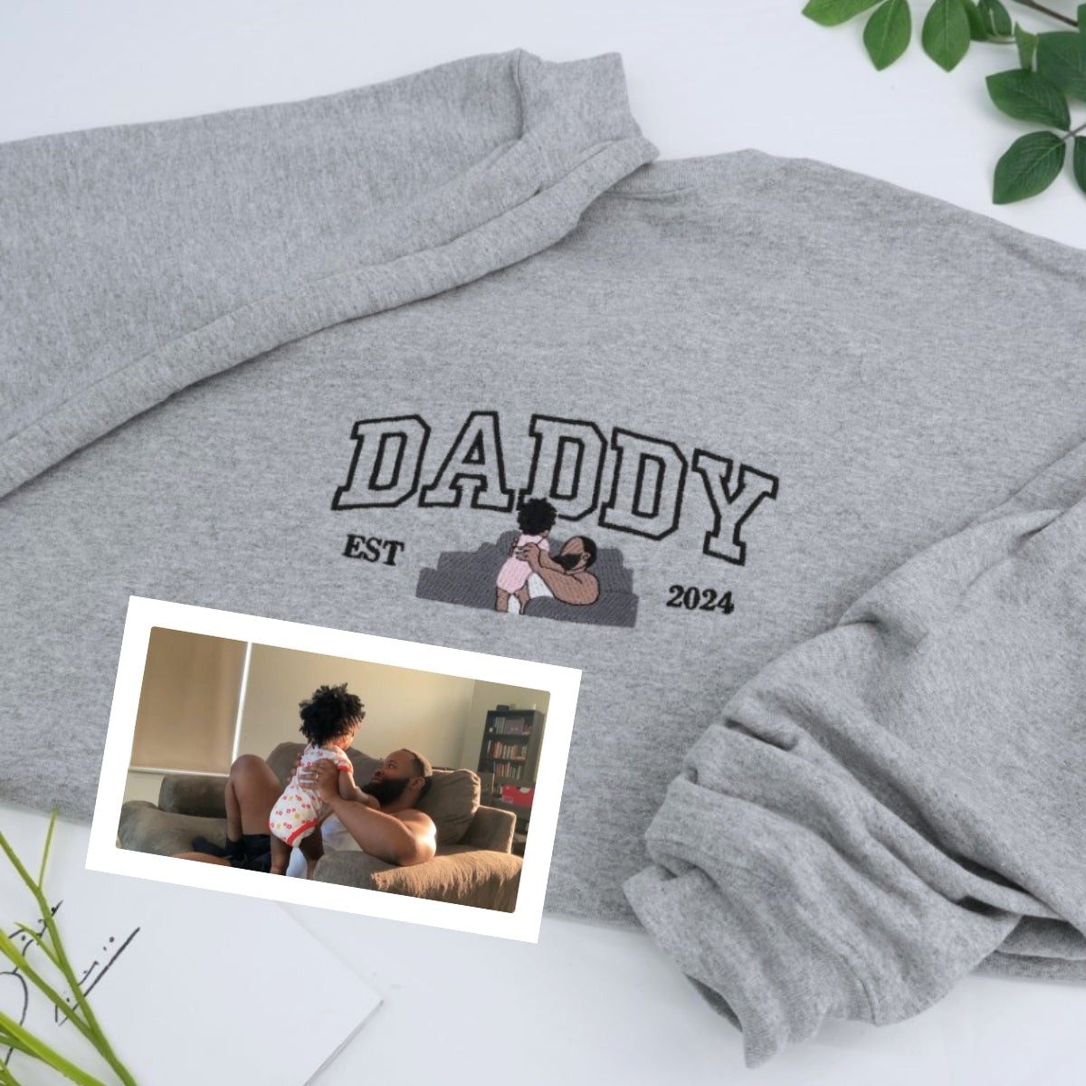 Custom Daddy Hoodies - Multi Child Family Embroidered Sweatshirts - Perfect Father Gift with Kids Names