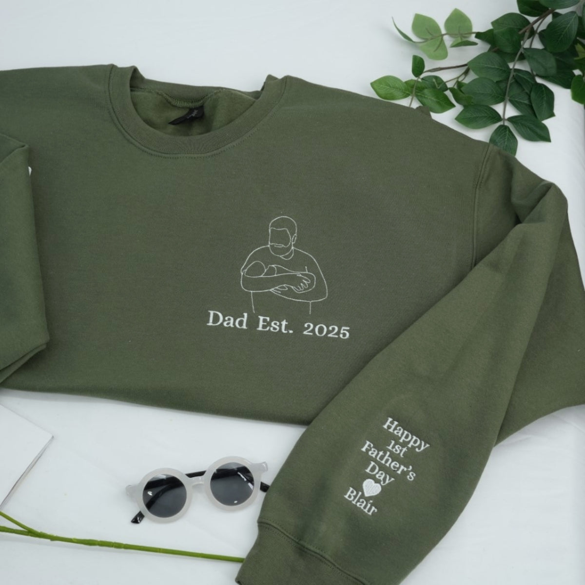 Custom Daddy Hoodies - Personalized Father Embroidered Sweatshirts - Perfect Father's Day Gift
