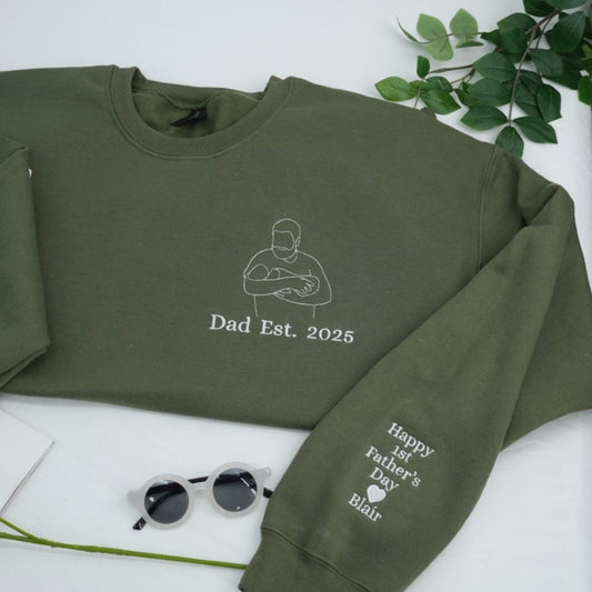 Custom Daddy Hoodies - Personalized Father Embroidered Sweatshirts - Perfect Father's Day Gift