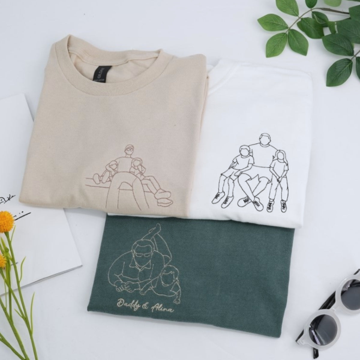 Custom Daddy Hoodies - Personalized Father Embroidered Sweatshirts - Perfect Father's Day Gift