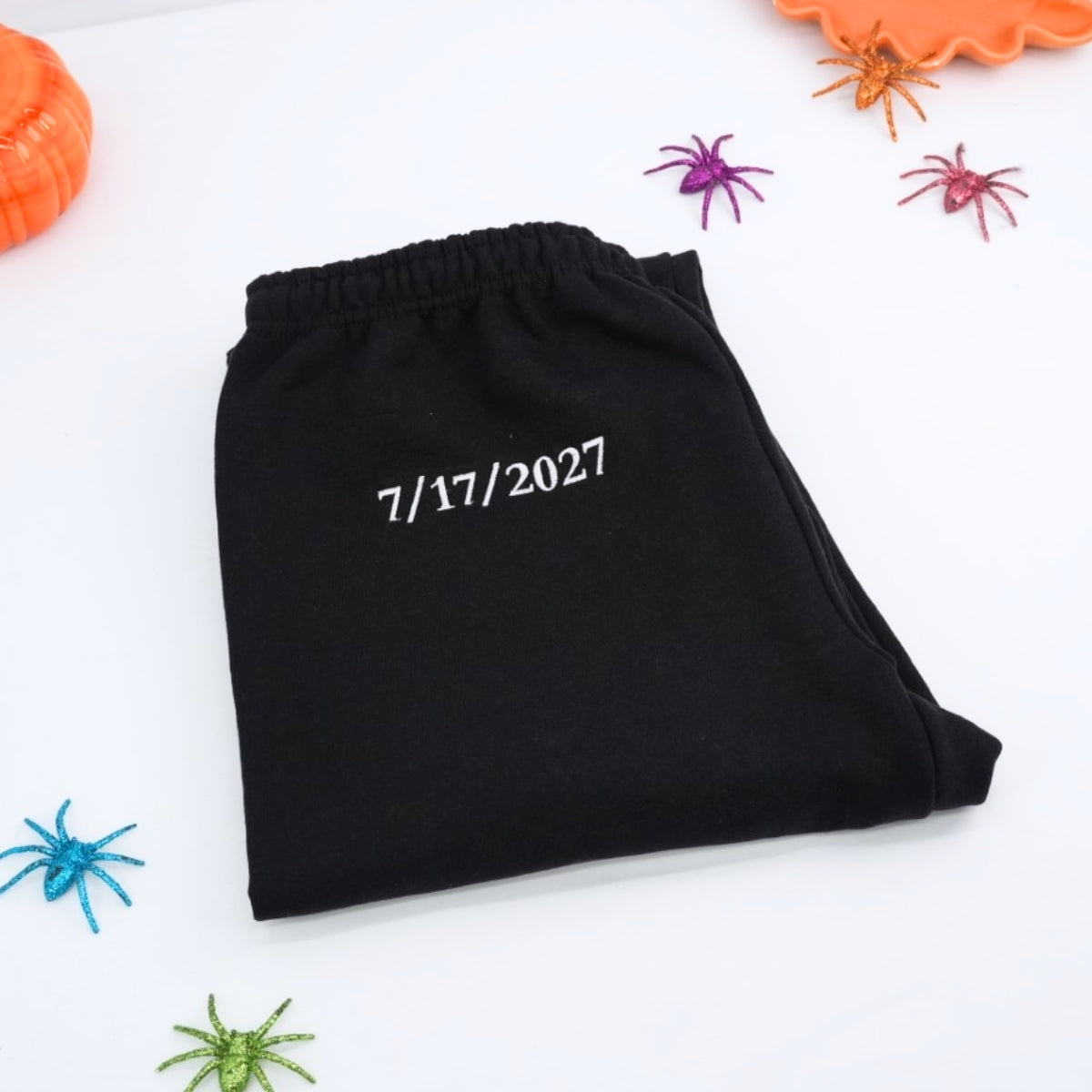 Custom Date Sweatpants - Halloween Embroidered Special Date Sweatpants - Anniversary Halloween Gift