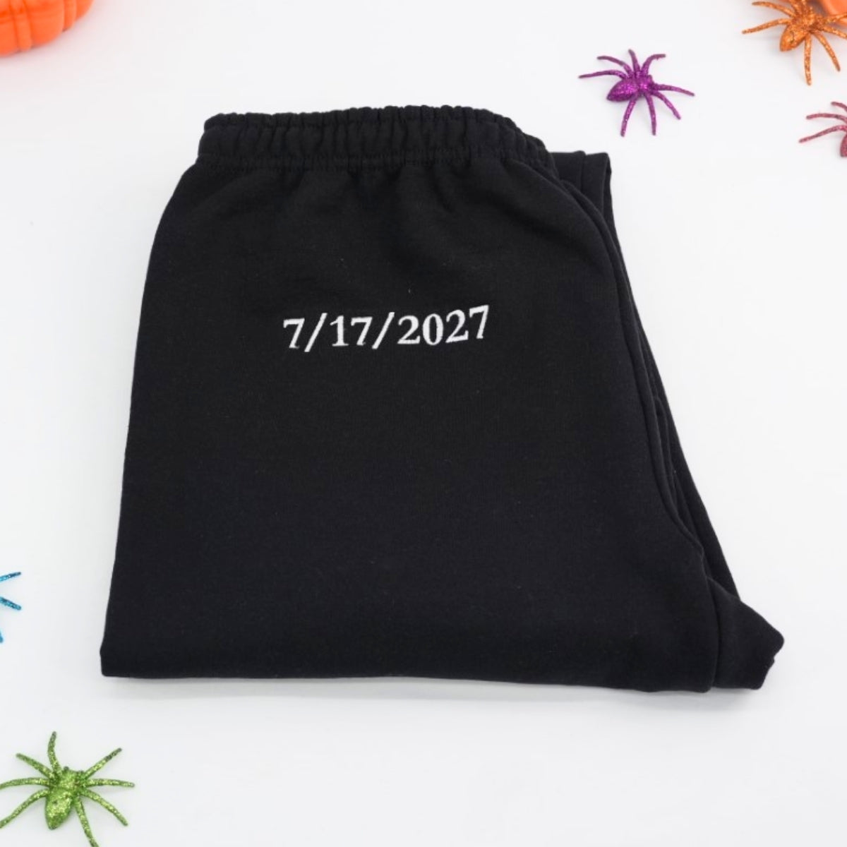 Custom Date Sweatpants - Halloween Embroidered Special Date Sweatpants - Anniversary Halloween Gift