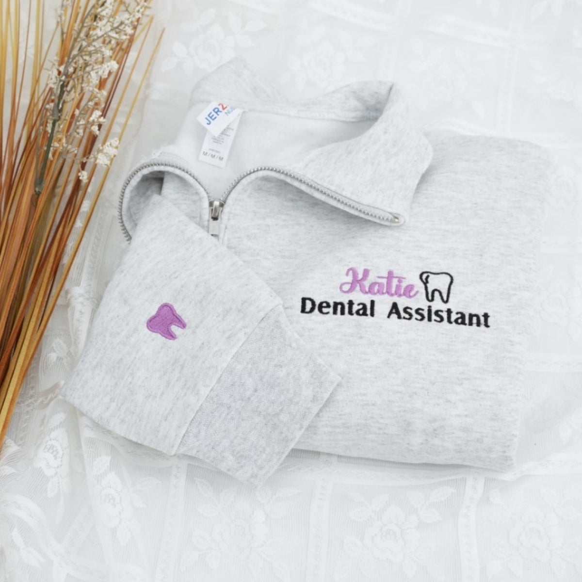 Custom Dental Assistant Quarter Zip | Personalized Healthcare Embroidered - Dental Professional Gift