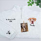 Custom Dog Photo Embroidery Quarter Zip with Flowers - Pet Portrait from Picture - Floral Memorial Gift