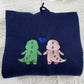 Custom Embroidered Dinosaur Couple Matching Hoodies for Couples