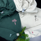 Custom Embroidered Flower Bouquet Matching Hoodies for Couples