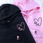 Custom Embroidered Flower Heart Matching Hoodies for Couples