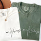 Custom Embroidered Heartbeat Matching T-shirts for Couples
