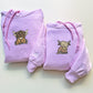 Custom Embroidered Highland Cow Matching Hoodies for Couples