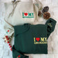Custom Embroidered I Love My Girlfriend, Boy Friend Matching Hoodies for Couples