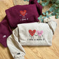 Custom Embroidered I Love You More Matching Hoodies for Couples