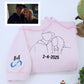 Custom Embroidered Photo Hoodie, Personalized Couple Portrait Sweatshirt, Unique Couple Hoodie Gift