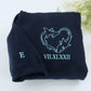 Custom Embroidered Shark Love Roman Numeral Matching Hoodies for Couples