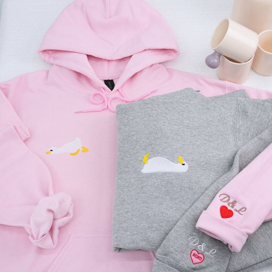 Custom Embroidered Sleepy Goose Matching Hoodies for Couples
