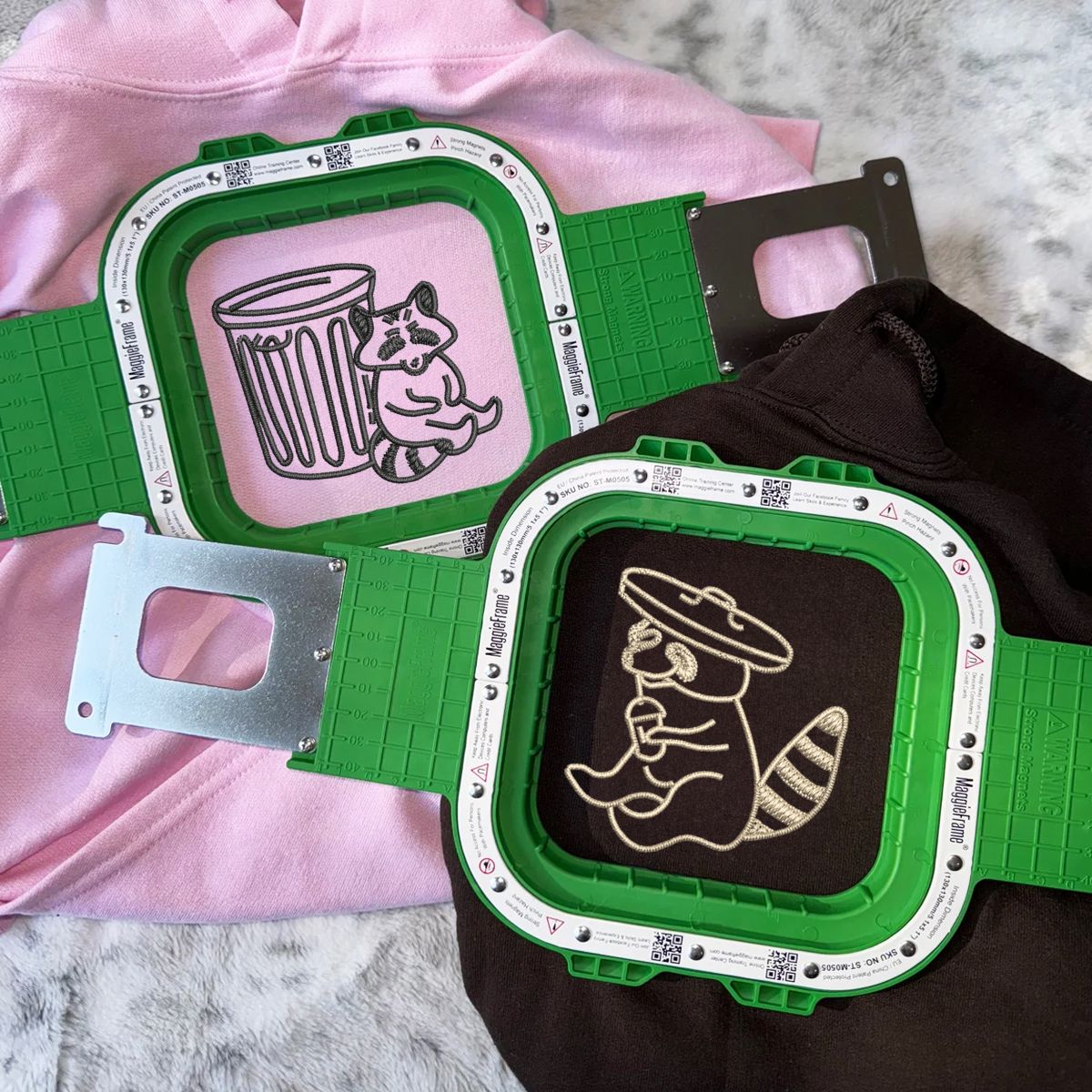 Custom Embroidered Trash Pandas Matching Hoodies for Couples