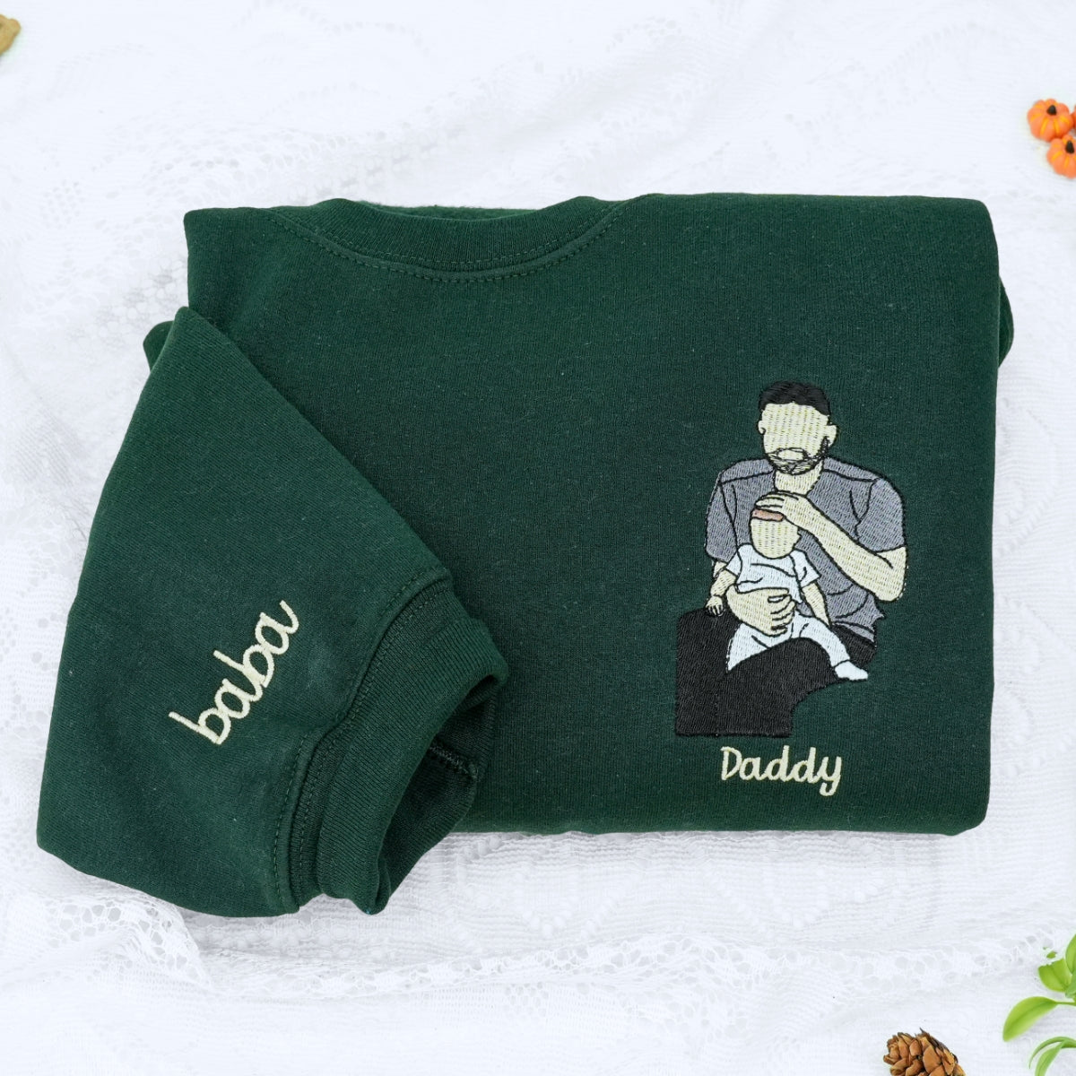 Custom Family Portrait Embroidered Sweatshirts - Photo to Embroidery Mom Hoodies - Perfect Mother's Gift