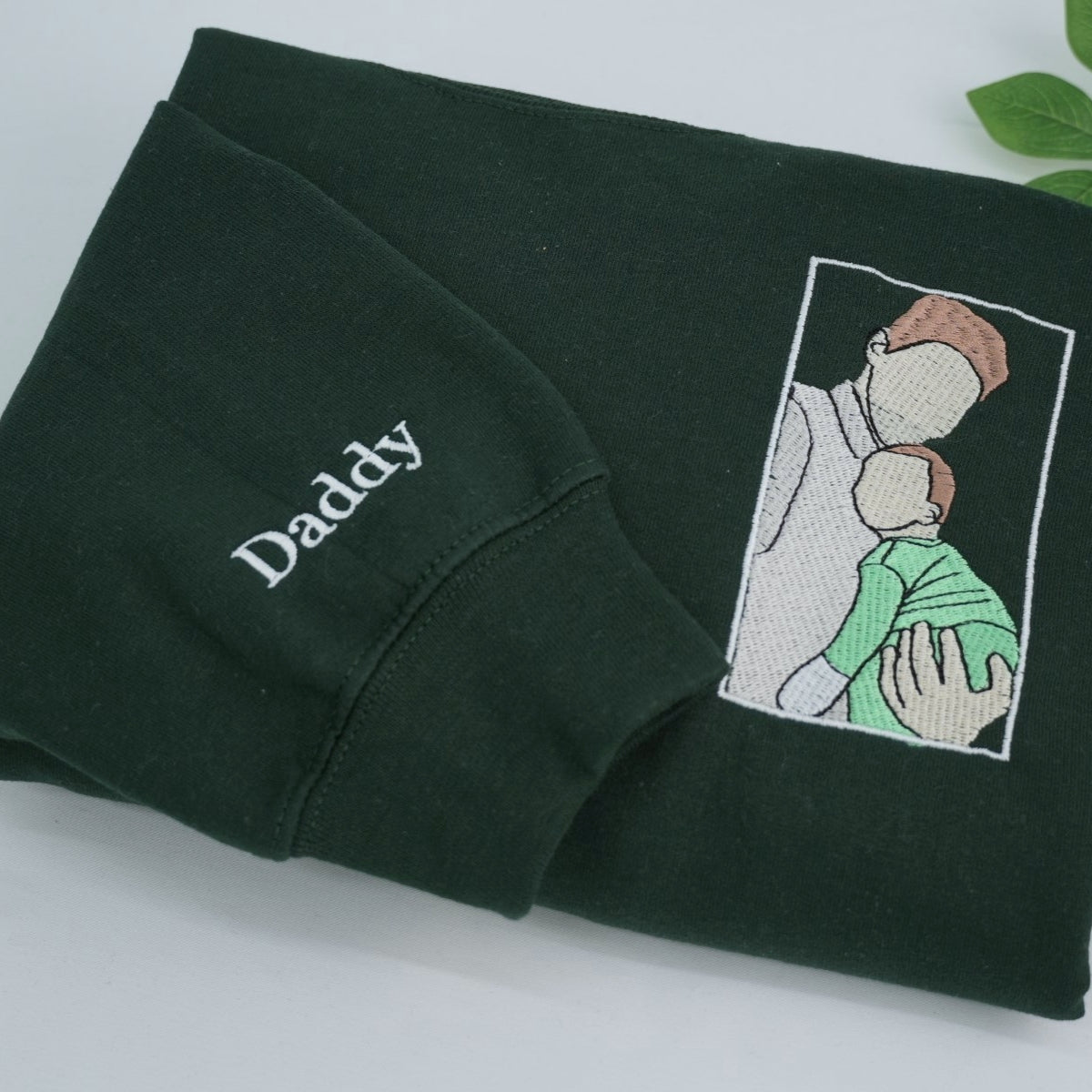 Custom Father Baby Hoodies - Personalized Dad Embroidered Sweatshirts - Perfect Father's Day Gift with Names