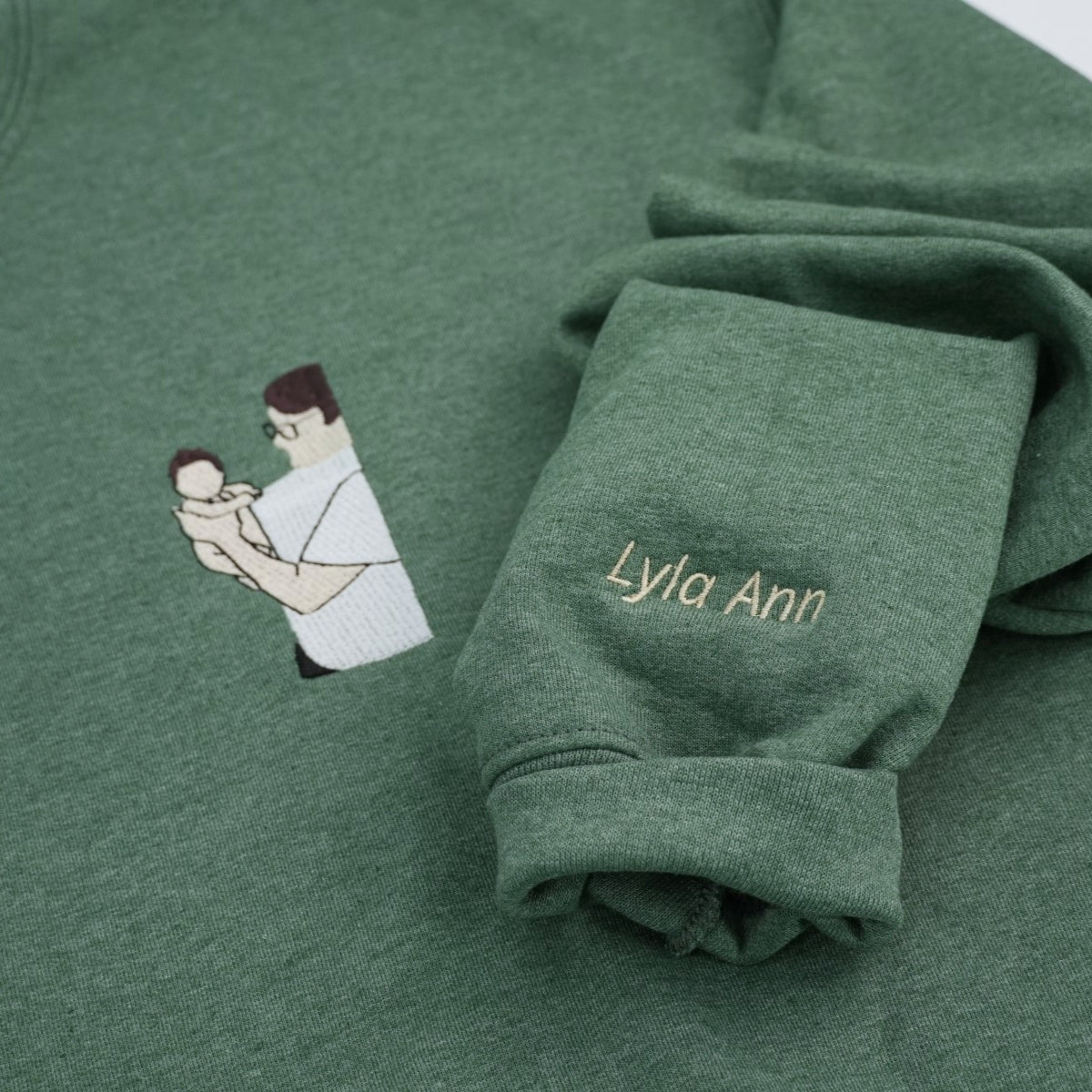 Custom Father Baby Hoodies - Personalized Dad Embroidered Sweatshirts - Perfect Father's Day Gift with Names