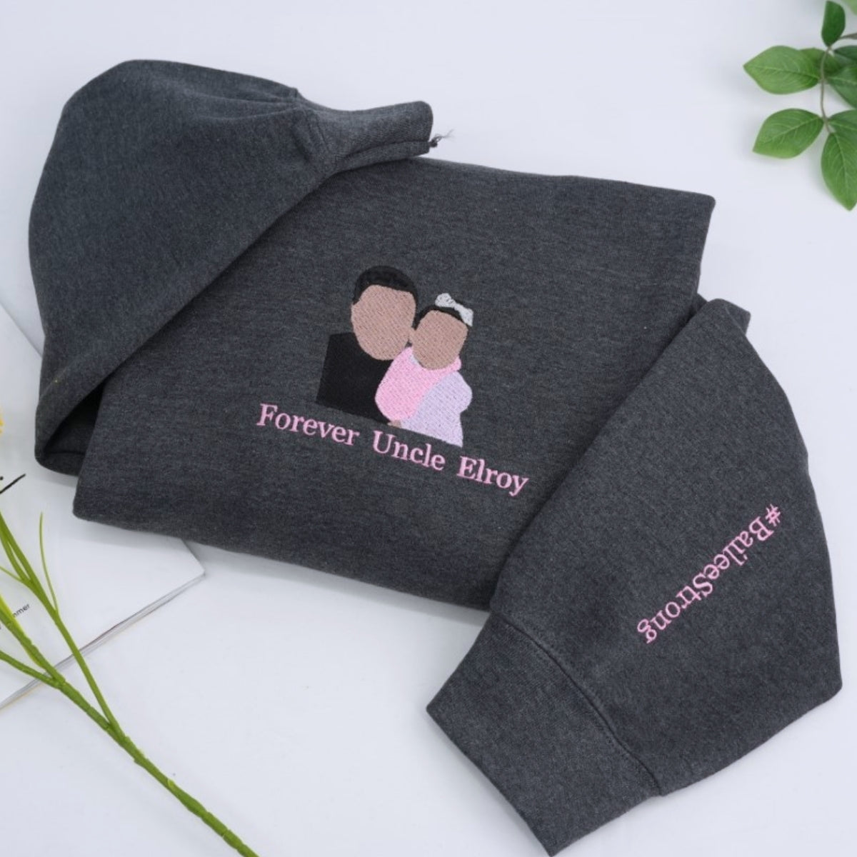 Custom Father Baby Hoodies - Personalized Dad Embroidered Sweatshirts - Perfect Father's Day Gift with Names