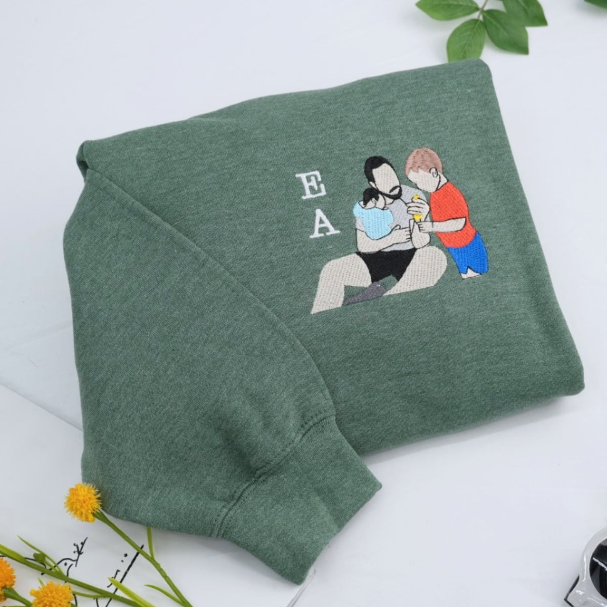 Custom Father Baby Hoodies - Personalized Dad Embroidered Sweatshirts - Perfect Father's Day Gift with Names