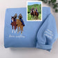 Custom Horse Photo Hoodies - Personalized Rider Horse Embroidered Sweatshirts - Perfect Equestrian Gift