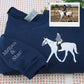 Custom Horse Photo Hoodies - Personalized Rider Horse Embroidered Sweatshirts - Perfect Equestrian Gift