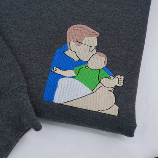 Custom Like Father Like Son Hoodies - Dad Son Embroidered Sweatshirts - Perfect Father's Day Gift