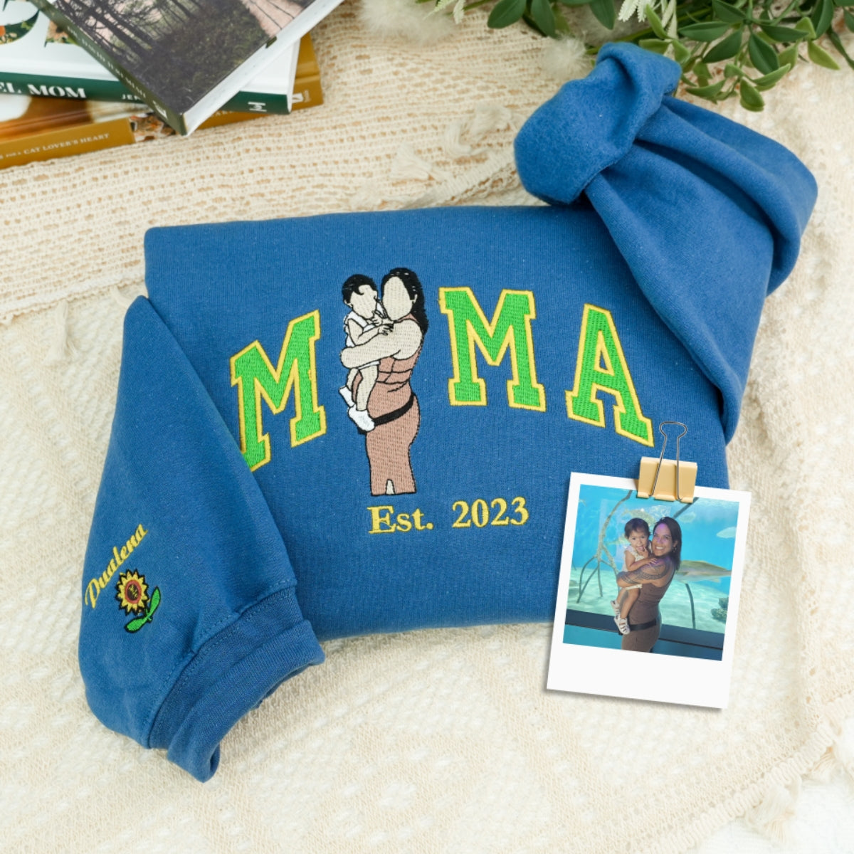 Custom Mama Hoodies - Mother Child Embroidered Sweatshirts - Perfect Mama Gift with Custom Year