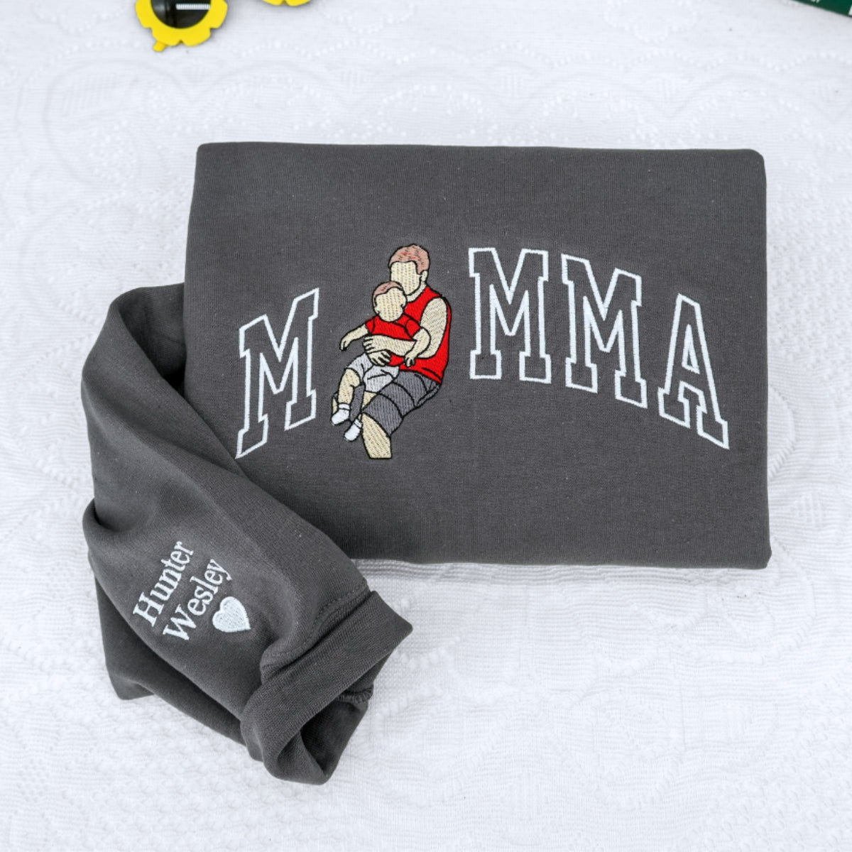 Custom Mama Hoodies - Mother Child Embroidered Sweatshirts - Perfect Mama Gift with Custom Year