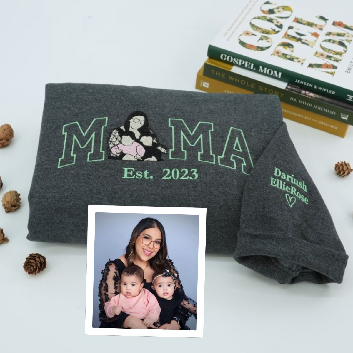 Custom Mama Hoodies - Multi Child Family Embroidered Sweatshirts - Perfect Mother Gift with Kids Names