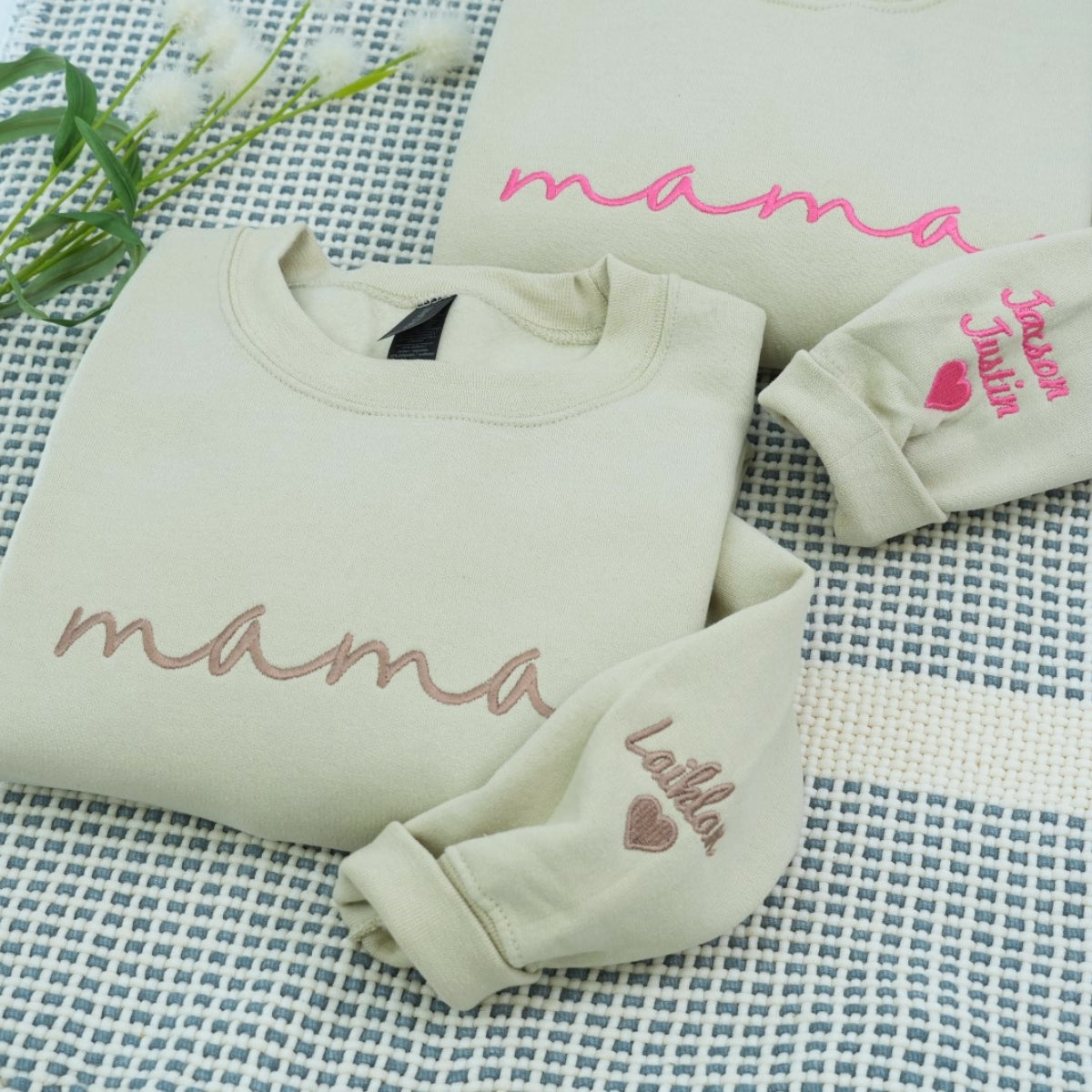 Custom Mama Sweatshirts - Script Embroidered Hoodies - Perfect Minimalist Mother Gift