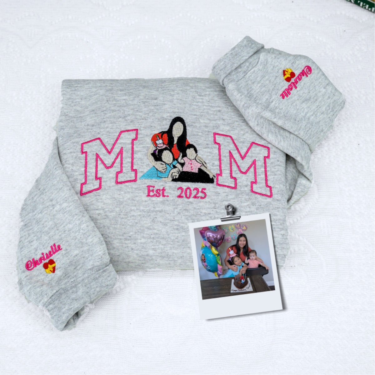 Custom Mom Hoodies - Multi Child Family Embroidered Sweatshirts - Perfect New Mother Gift with Kids Names