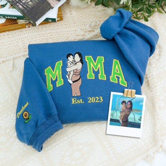 Custom Mom Hoodies - Multi Child Family Embroidered Sweatshirts - Perfect New Mother Gift with Kids Names