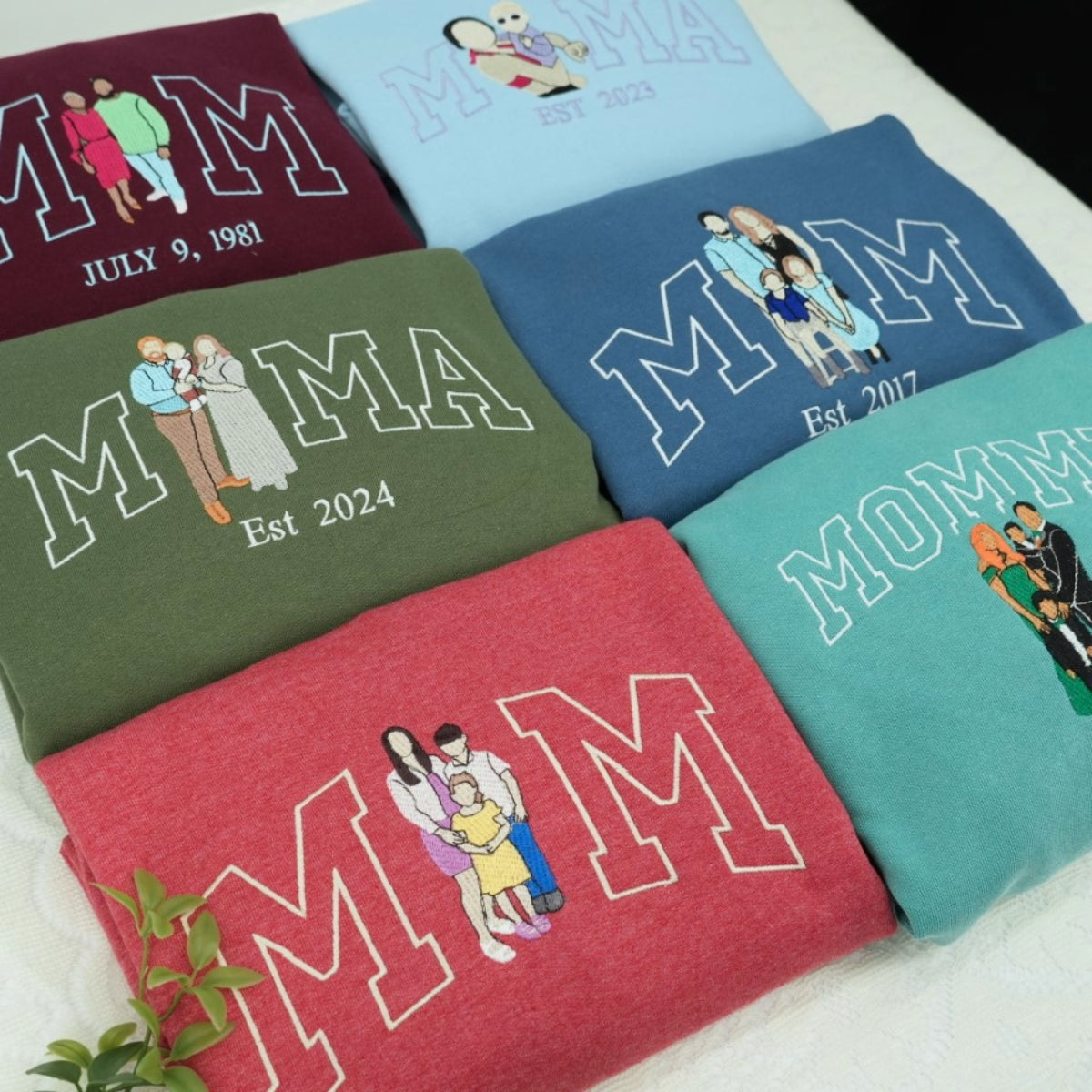 Custom Mom Hoodies - Multi Child Family Embroidered Sweatshirts - Perfect New Mother Gift with Kids Names