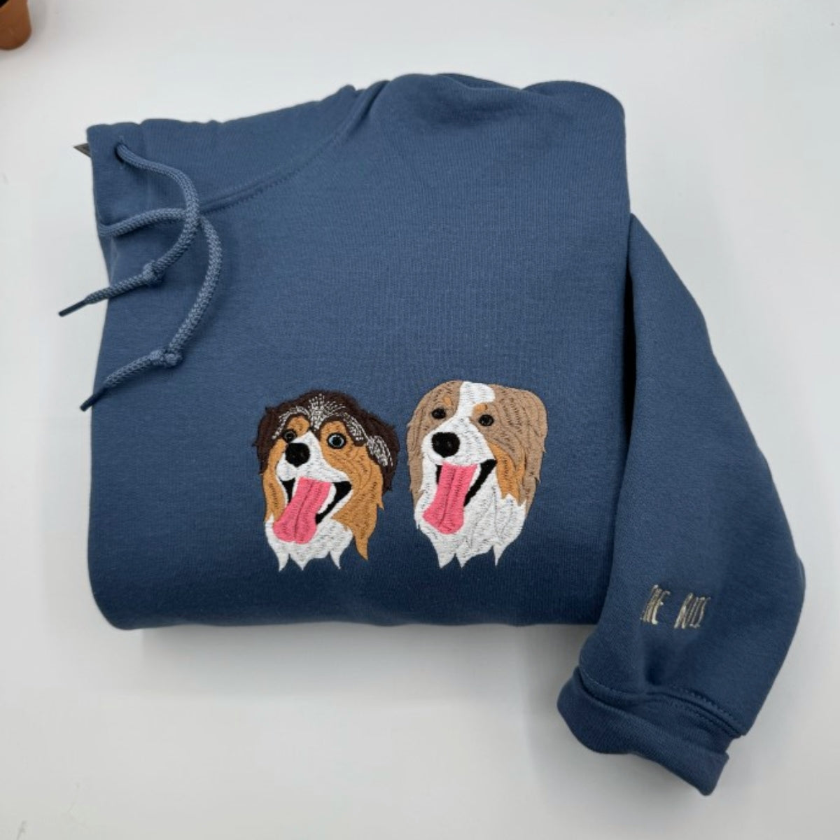 Custom Multi Pet Portrait Hoodies - Dog Family Embroidered Sweatshirts With Names - Premium Pet Parent Gift